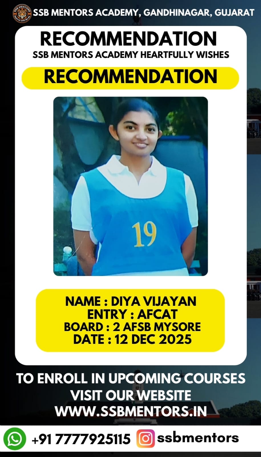 SSB Mentors training environment Gandhinagar